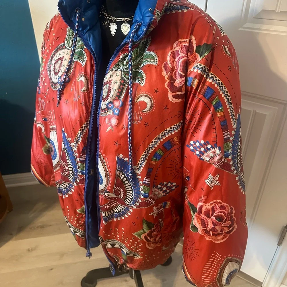 Farm Rio Reversible Mystic Puffer Jacket size S/M - Picture 12 of 12